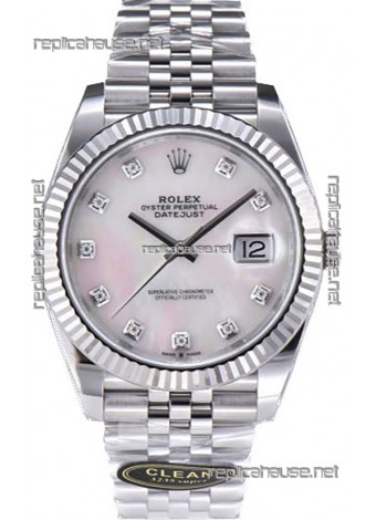 Rolex Datejust 126334 41MM ETA3235 72 Hours Power Pearl Dial Jubilee 1:1 Mirror Replica