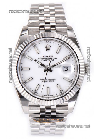 Rolex Datejust 126334 41MM ETA3235 72 Hours Power White Dial Jubilee 1:1 Mirror Replica
