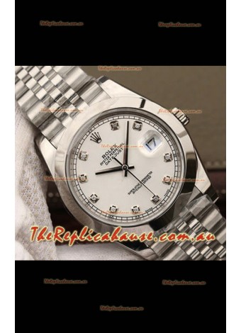 Rolex Datejust 41MM Cal.3135 Swiss 1:1 Mirror Replica Watch in 904L Steel Casing White Dial