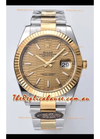 Rolex Datejust Cal.3235 Movement 1:1 Mirror Replica 904L Steel 41MM - Gold Fluted Motif Dial