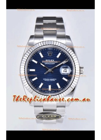Rolex Datejust Cal.3235 Movement 1:1 Mirror Replica 904L Steel 41MM - Blue Fluted Motif Dial