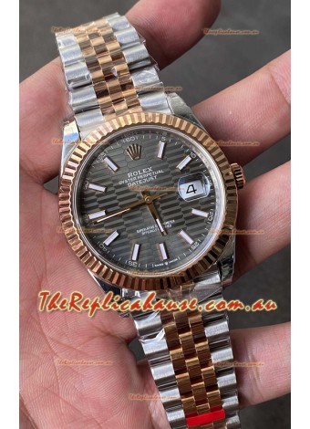 Rolex Datejust Cal.3235 Movement 1:1 Mirror Replica 904L Steel 41MM - Grey Fluted Motif Dial