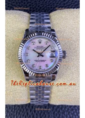 Rolex Datejust 28MM Swiss Watch in 904L Pearl Dial - 1:1 Mirror Replica 