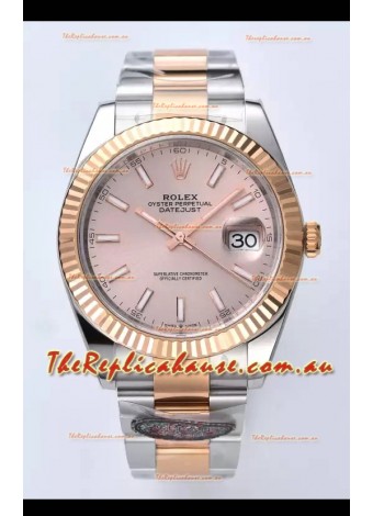 Rolex Datejust Cal.3235 Movement 1:1 Mirror Replica 904L Steel 41MM Two Tone Rose Gold Casing