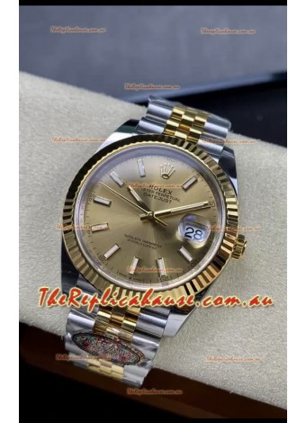 Rolex Datejust 126333 41MM Cal.3235 Swiss 1:1 Mirror Replica Watch in 904L Gold Dial