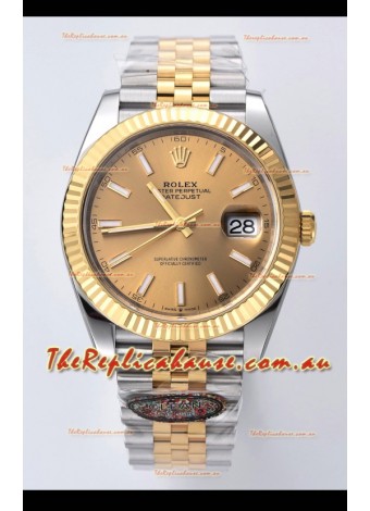 Rolex Datejust 126333 41MM Cal.3235 Swiss 1:1 Mirror Replica Watch in 904L Pale Gold Dial