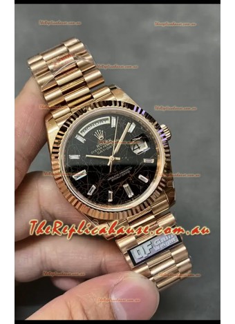 Rolex Day Date Presidential 18K Rose Gold Watch 40MM - Eisenkiesel Dial 1:1 Mirror Quality