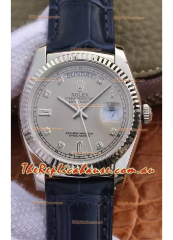Rolex Day Date 904L Steel Casing Watch in Grey Dial 36MM - 1:1 Mirror Quality 