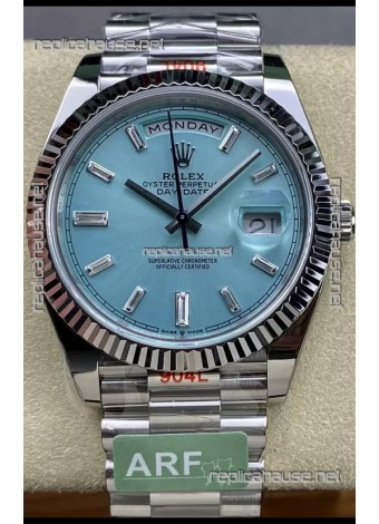Rolex Day Date 904L Stainless Steel Tiffany Blue Stick Dial Watch 40MM - 1:1 Mirror Quality
