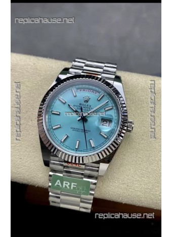 Rolex Day Date 904L Stainless Steel Tiffany Blue Stick Dial Watch 40MM - 1:1 Mirror Quality