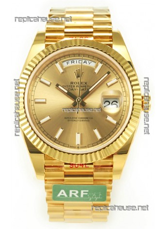 Rolex Day Date Presidential 18K Yellow Gold Watch 40MM - Gold Stick Dial 1:1 Mirror Quality