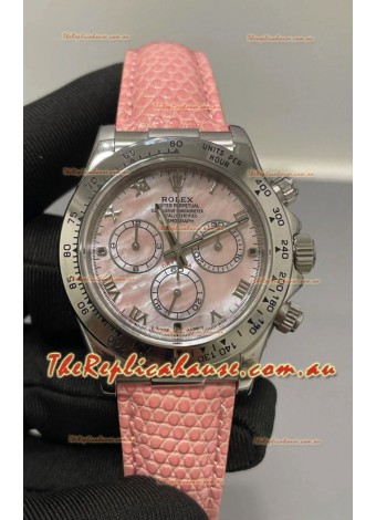 Rolex Daytona Super Clone Pink Pearl Dial Stainless Steel 1:1 Mirror Cal.4131 Movement Replica Watch