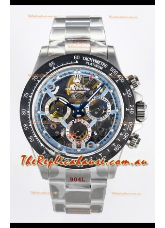 Rolex Daytona Super Clone Artisans De Geneve Stainless Steel Watch Black Carbon Bezel Watch