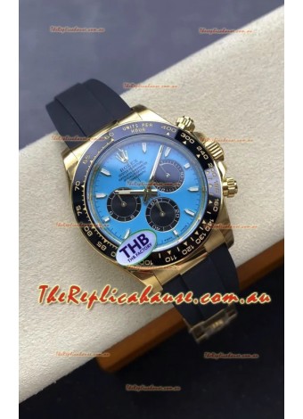 Rolex Daytona Super Clone 126518LN Yellow Gold Turquoise Dial Original Cal.4131 Movement