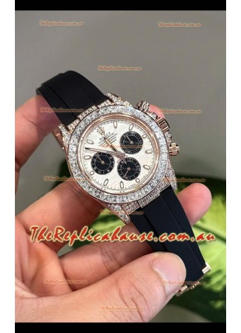 Rolex Daytona Super Clone White Gold Casing Meteorite Dial Cal.4131 Movement Watch Custom Sapphires Bezel