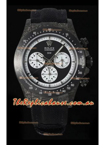 Rolex Daytona Super Clone DiW Paul Newman Carbon Edition Watch - Forged Carbon Casing Black Strap 1:1 Mirror Replica
