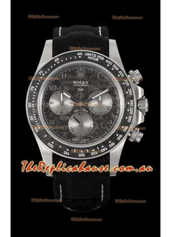 Rolex Daytona Super Clone DiW Exceptional-1 Stainless Steel Watch in Black Carbon Dial 1:1 Mirror Replica Watch