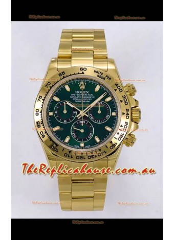 Rolex Daytona John Mayer Super Clone 116508 Yellow Gold Green Dial Cal.4130 Movement Swiss Replica