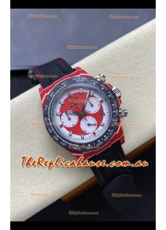Rolex Daytona Super Clone DiW Kakha Kaladze Red Carbon Casing Watch in Red Dial 1:1 Mirror Replica Watch