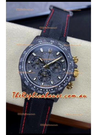 Rolex Daytona DiW Black & Gold Carbon Edition Watch - Forged Cabon Casing 1:1 Mirror Replica