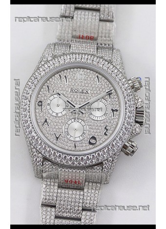Rolex Cosmograph Daytona 904L Steel ICED OUT Cal.4130 Movement - 904L Steel Watch