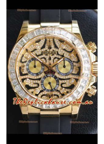 Rolex Cosmograph Daytona "Eye of the Tiger" Edition in 904L Yellow Gold 1:1 Mirror Replica Watch 