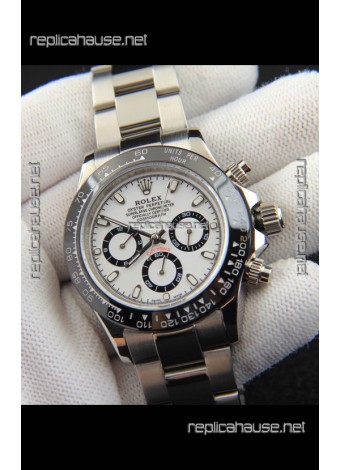 Rolex Daytona Japanese Movement Replica Watch in White Dial - Ceramic Bezel 