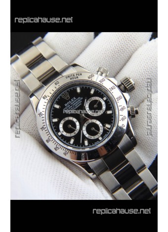 Rolex Daytona Japanese Movement Replica Watch in Black Dial 