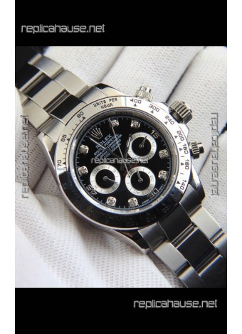 Rolex Daytona Japanese Movement Replica Watch in Black Dial 