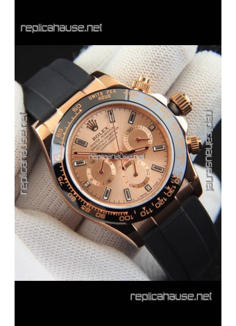 Rolex Daytona Japanese Movement Gold Casing Replica Watch in Champange Dial 