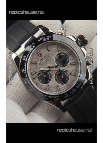 Rolex Daytona Japanese Movement Steel Casing Replica Watch in Meteorite Pattern Dial