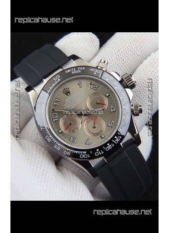 Rolex Daytona Japanese Movement Steel Casing Replica Watch in Grey Dial