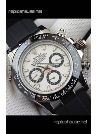 Rolex Daytona Japanese Movement Steel Casing Replica Watch in White Dial