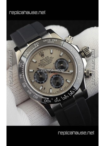 Rolex Daytona Japanese Movement Steel Casing Replica Watch in Grey Dial