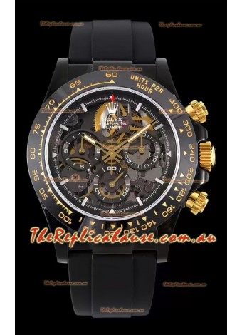 Rolex Daytona Blaken Black 1:1 Swiss Mirror Replica Skeleton Dial Cal.4130 Movement