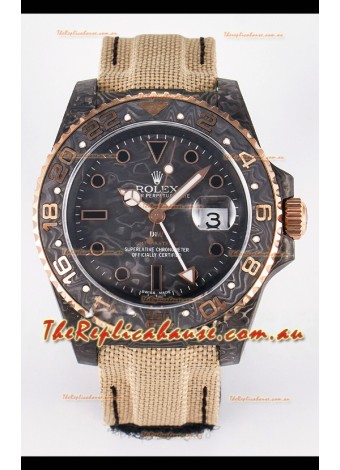 Rolex GMT Masters II Super Clone DiW Edition Swiss Replica Lightweight Carbon Casing Watch 