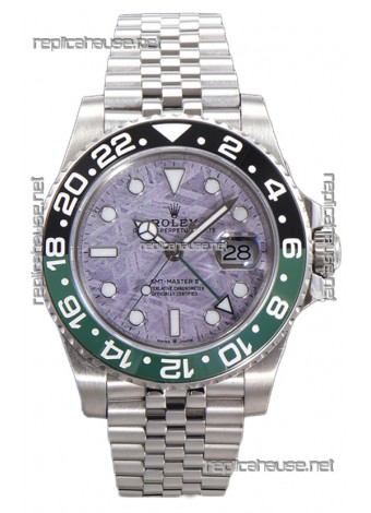 Rolex GMT Masters II 126720 Cal.3285 Pink Meteorite Dial 904L Steel in Jubilee Strap Swiss Replica