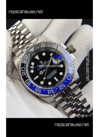 Rolex GMT Masters II Japanese Movement Replica Watch Steel Case Black Dial