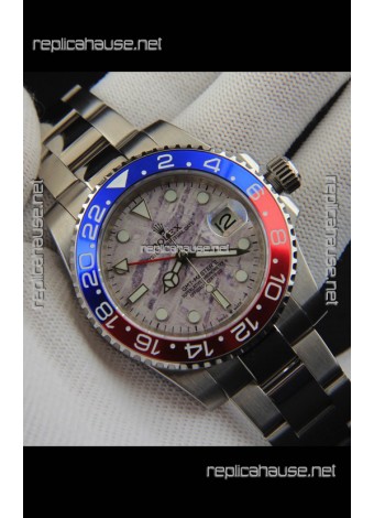 Rolex GMT Masters II Japanese Movement Replica Watch Steel Case Meteorite Pattern Dial