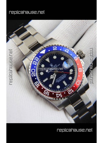 Rolex GMT Masters II Japanese Movement Replica Watch Steel Case Black Dial