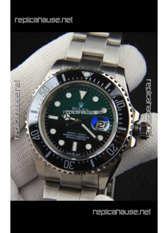 Rolex Sea Dweller Japanese Movement Replica Watch Green Dial 43MM