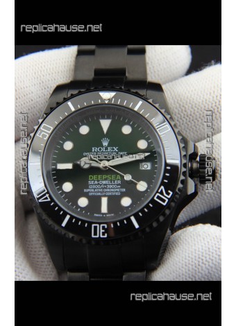 Rolex Sea Dweller Japanese Movement Replica Watch Green Dial 44MM
