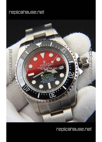 Rolex Sea Dweller Japanese Movement Replica Watch Red Dial 44MM