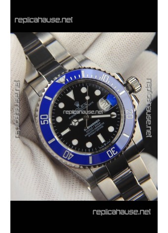 Rolex Submariner Japanese Replica Watch 904L Steel Black Dial Blue Ceramic Bezel 