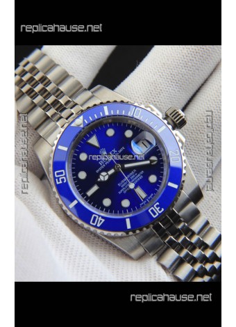 Rolex Submariner Japanese Replica Watch 904L Steel - Ceramic Bezel in Blue