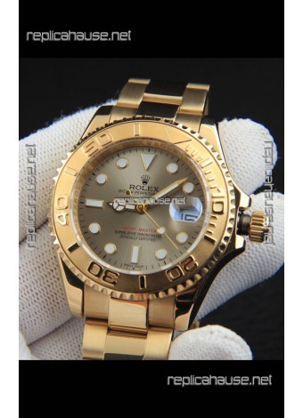 Rolex Yachtmaster Japanese Movement Watch in Gold Casing - Grey dial 37MM