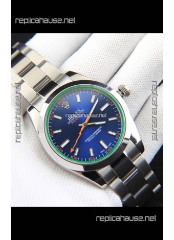 Rolex Milgauss Japanese Movement Replica Watch in Blue Dial 