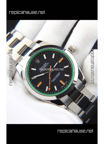 Rolex Milgauss Japanese Movement Replica Watch in Black Dial 