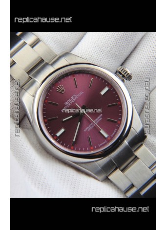 Rolex Oyster Perpetual Japanese Movement Replica Watch 39MM - Burgundy Dial