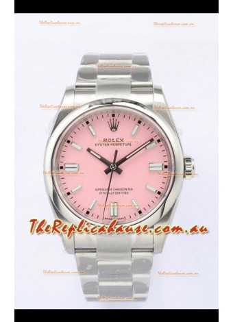 Rolex Oyster Perpetual REF#126000 36MM Swiss Movement Swiss Replica Pink Dial 904L Steel 1:1 Mirror Replica Watch